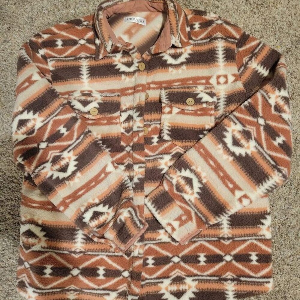 CBrand Fleece Aztec Shacket size XL